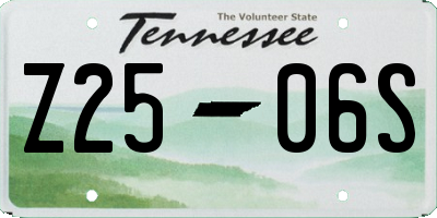 TN license plate Z2506S
