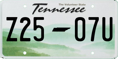 TN license plate Z2507U
