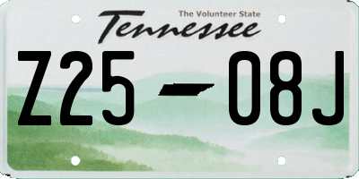 TN license plate Z2508J