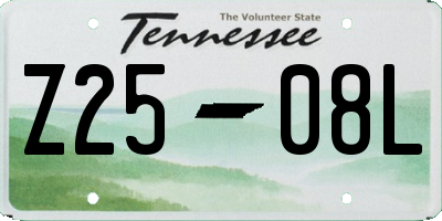 TN license plate Z2508L