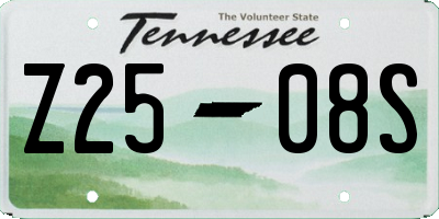 TN license plate Z2508S