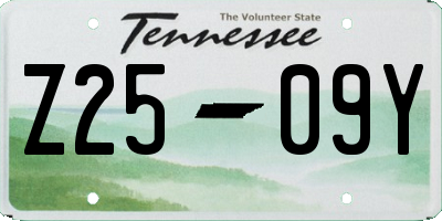 TN license plate Z2509Y