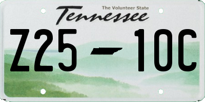 TN license plate Z2510C