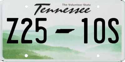 TN license plate Z2510S