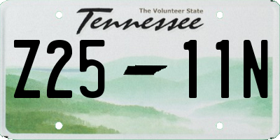 TN license plate Z2511N
