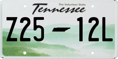 TN license plate Z2512L