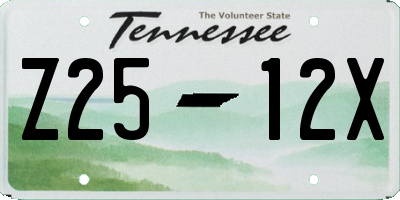 TN license plate Z2512X