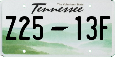 TN license plate Z2513F