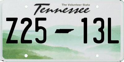 TN license plate Z2513L