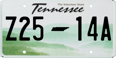 TN license plate Z2514A