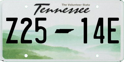 TN license plate Z2514E