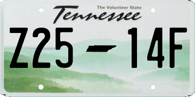 TN license plate Z2514F