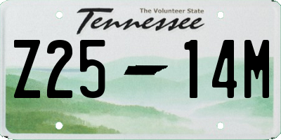 TN license plate Z2514M