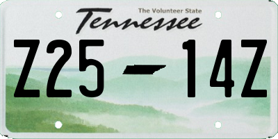 TN license plate Z2514Z