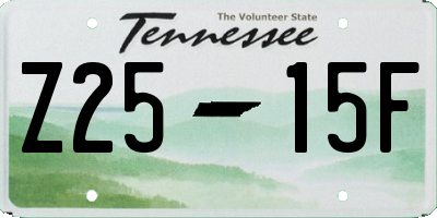 TN license plate Z2515F