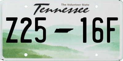 TN license plate Z2516F