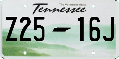 TN license plate Z2516J