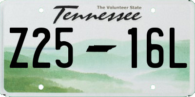 TN license plate Z2516L