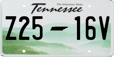 TN license plate Z2516V