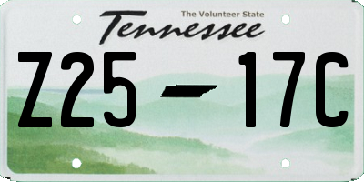 TN license plate Z2517C