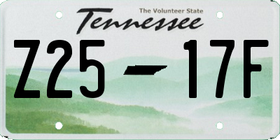 TN license plate Z2517F