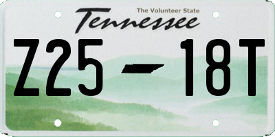 TN license plate Z2518T