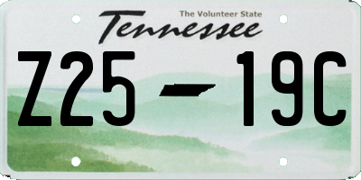TN license plate Z2519C