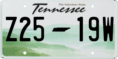 TN license plate Z2519W