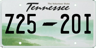 TN license plate Z2520I