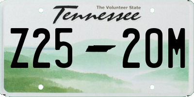 TN license plate Z2520M