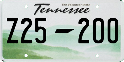 TN license plate Z2520O