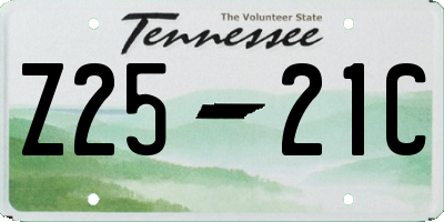 TN license plate Z2521C