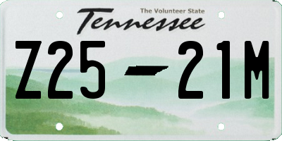 TN license plate Z2521M