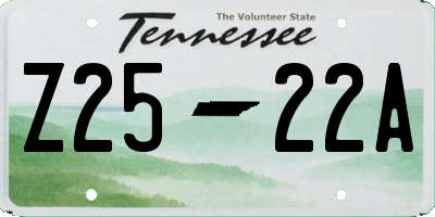 TN license plate Z2522A