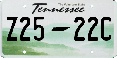 TN license plate Z2522C