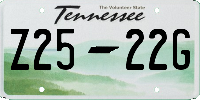 TN license plate Z2522G