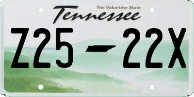 TN license plate Z2522X