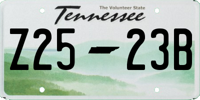 TN license plate Z2523B