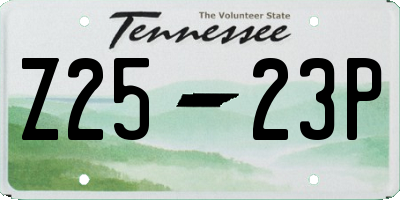 TN license plate Z2523P