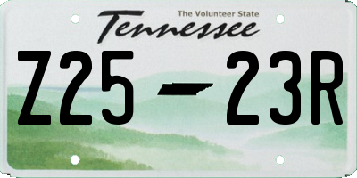 TN license plate Z2523R