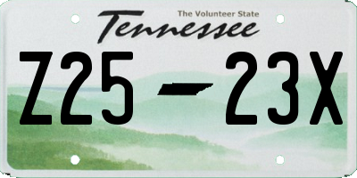 TN license plate Z2523X