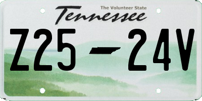 TN license plate Z2524V
