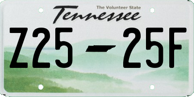 TN license plate Z2525F