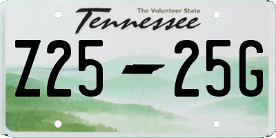 TN license plate Z2525G