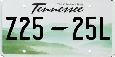 TN license plate Z2525L