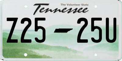 TN license plate Z2525U