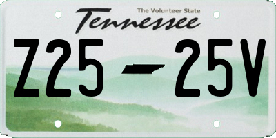 TN license plate Z2525V