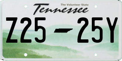 TN license plate Z2525Y