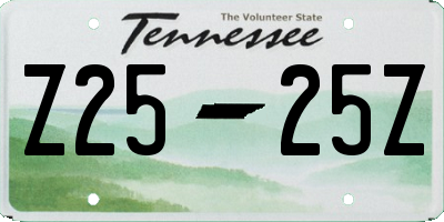 TN license plate Z2525Z