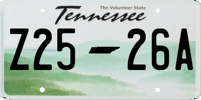 TN license plate Z2526A